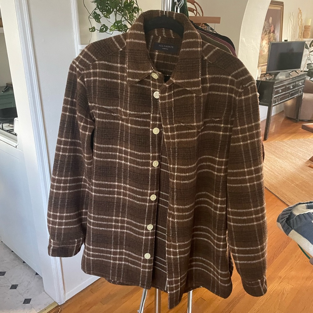 All Saints plaid western shirt jacket
